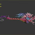 Vibrant 3D Dragon Model With Pink Purple Blue Wings Sleek Body And Yellow Eyes