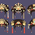 Traditional Chinese Hair Ornaments With Phoenix Crown Designs And Tassel Decorations