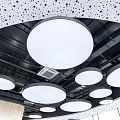 Modern ceiling pipe ceiling round lamp panel round soft film lamp air conditioning pipeline 3d model
