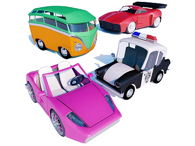 Toy cars Toy cars Macarons Cars Toys Bus Toys 3d model