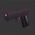 Sleek Modern Black Pistol With Textured Grip Red Accent And Tactical Design