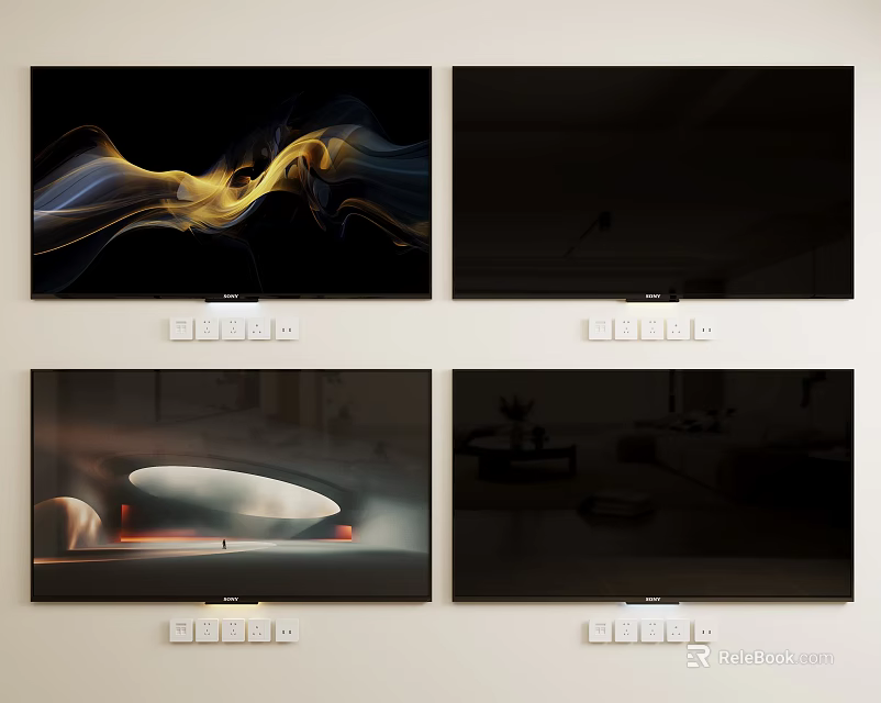 Smart 4K Ultra HD TV With Modern Wall Mounted Design And Dynamic Visuals 3d model 