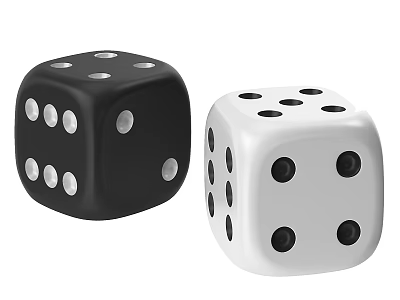 Black And White Dice Ornament Decoration Set For Home Tabletop Decor 3d model