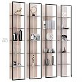 Modern Open Storage Shelving Unit With Wooden Metal Frames Decorative Items Books And Vases