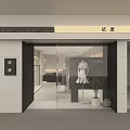 Modern Elegant Clothing Store Open Layout With Marble Counters Clothing Racks And Display Area