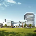 Industrial Factory Complex With Large Buildings Greenery Roads Office And Waterfront Surroundings