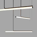 Modern Linear Chandelier With Metal Frame And LED Light Strips For Contemporary Home Interior Design