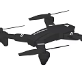Black Foldable Drone With Four Propellers And Camera For Aerial Photography