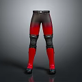Red and Black Gradient Sports Pants with Knee Pads for Daily Living Essentials