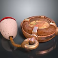 Traditional Handcrafted Tea Set With Copper Decorative Rings And Rope Ornaments