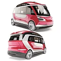Modern Red And White Bus Exterior Design With Sleek Body And Large Windows