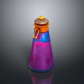 Decorative Glass Bottle For Daily Life With Purple Blue Gradient And Orange Lid