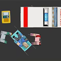 Emergency Scene Components With Toy Ambulance Medical Staff Stretcher And Equipment