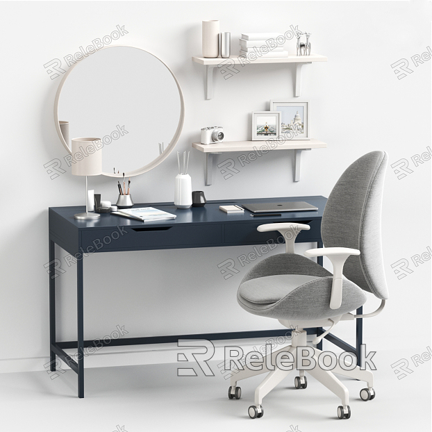 Modern desk chair desk seat decoration combination model