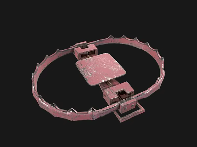 Pink Serrated Edge Mousetrap With Square Pedal For Home Use 3d model