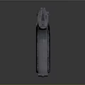 Classic Black Pistol With Metallic Finish And Detailed Glossy Surface Design