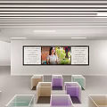 Modern Exhibition Hall Interior With Large Display Screens And Information Panels