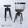 Modern Black Bar Stools With Metal Frame And Leather Seat Gold Trim