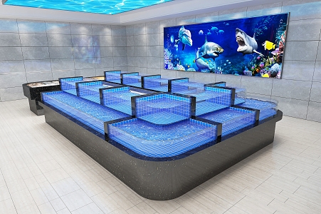 Modern Seafood Pool Hotel Seafood Pool 3d model