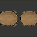 Two Modern Wooden Top Stools With Black Metal Legs In Minimalist Design