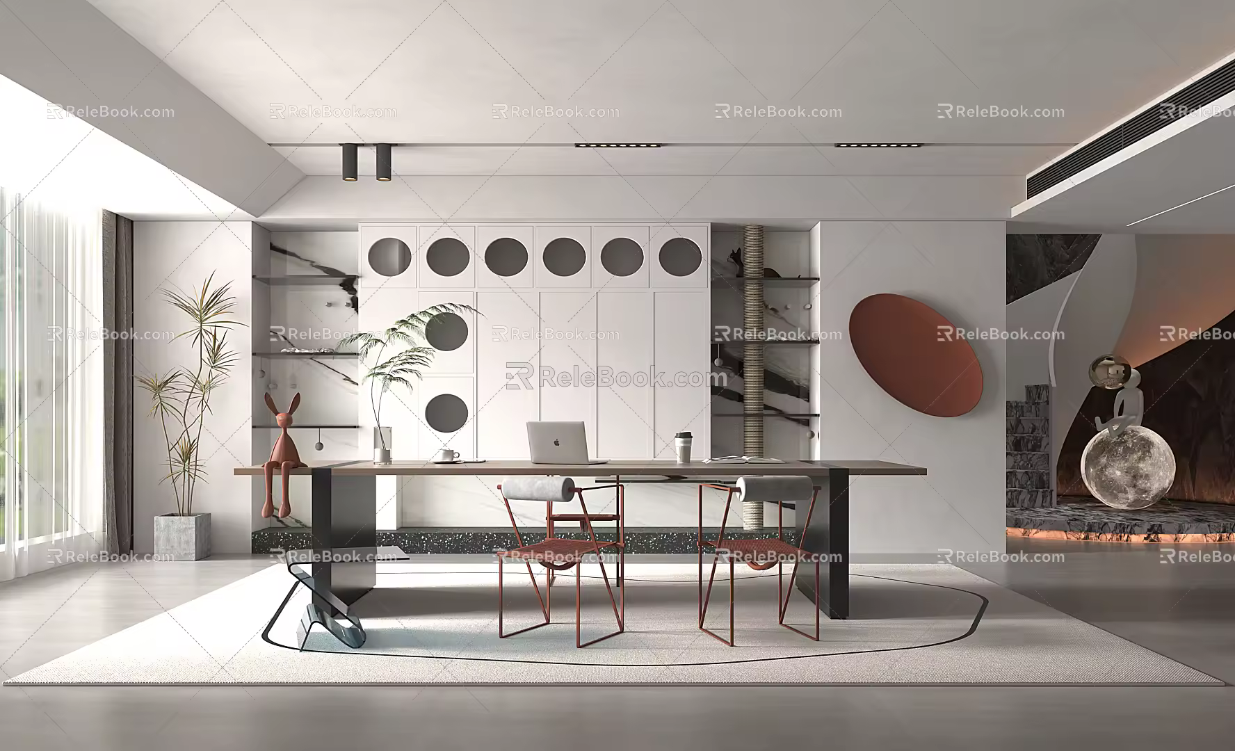 Modern study 3d model