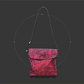 Stylish Pink Patterned Shoulder Bag With Long Strap And Textured Design 3d model