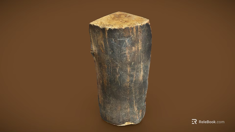 Rustic Wooden Stump With Natural Texture And Smooth Top For Home Decor 3d model 