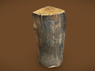 Rustic Wooden Stump With Natural Texture And Smooth Top For Home Decor 3d model