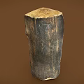 Rustic Wooden Stump With Natural Texture And Smooth Top For Home Decor 3d model