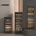 Poliform Kitchen Appliances Display Cabinets With Glass Doors And Interior Lighting