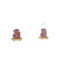 Pink Frosted Donuts with Sprinkles on Wooden Tray and Glass Dome
