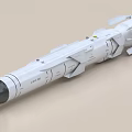 White Military Weapon Missile 3D Model With Black Tip And Detailed Structure
