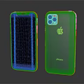 Green iPhone Smartphones Display Front and Back Views Modern Electronic Device 3d model