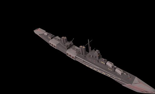 modern warship battleship destroyer 3d model