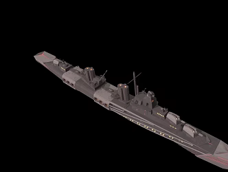 modern warship battleship destroyer 3d model