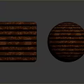 Artistic Wooden Striped Sculptures with Cube and Sphere Carved Patterns