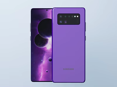 Samsung Purple Smartphone With Multiple Camera Setup And Modern Sleek Design 3d model
