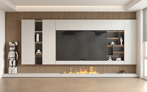 TV background wall background wall TV wall decorative wall TV fireplace 3d model