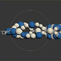 Blue And White Beaded Bracelet With Silver Chain For Daily Accessory