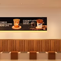 Modern Cafe Interior With Counter Digital Menu Screens And Decorative Elements 3d model