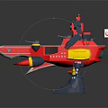 Red Yellow Robot Character With Mechanical Creature Features And Armor Details