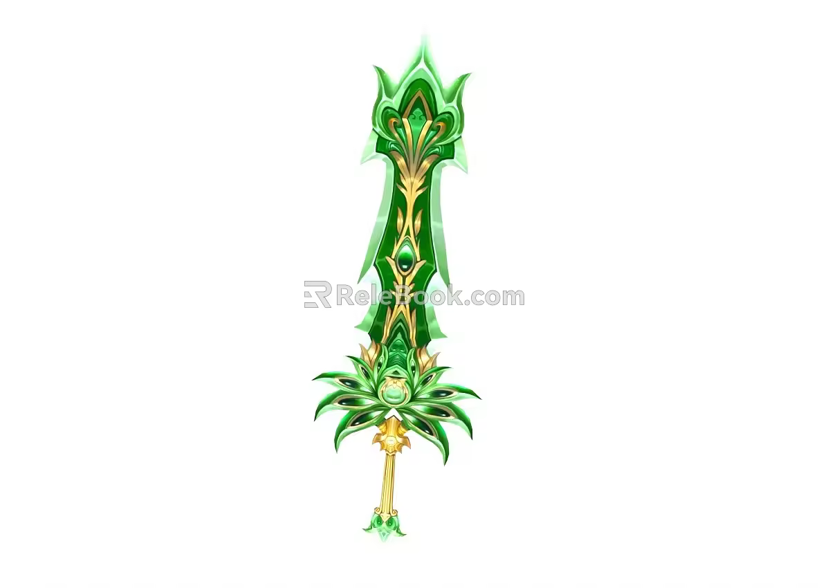 Cartoon Sword Cartoon Weapon Q Version Big Sword Game Equipment Hand-painted Magic Sword Cold Weapon 3d model