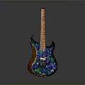 Colorful Electric Guitar With Stylish Pattern For Modern Daily Lifestyle Use