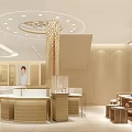 Modern Jewelry Store Interior Design With Wooden Display Cases Bright Counters And Lighting