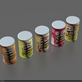 Colorful Pringles Potato Chip Cans In Various Hues For Daily Snack Storage