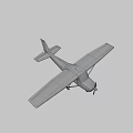 Small White Airplane With Red And Green Wing Markers On Gray Background
