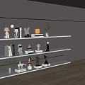 Modern Decorative Ornament Combinations On White Shelves With Sculptures Books And Small Plants