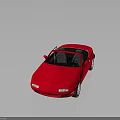 Red Convertible Car With Black Top White Wheels And Sleek Shiny Body Design