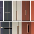Colorful Cabinet Door Panels With Various Handle Designs For Interior Use