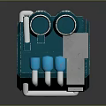 Blue Industrial Equipment With Curved Pipes Metal Handle And Square Structure Design